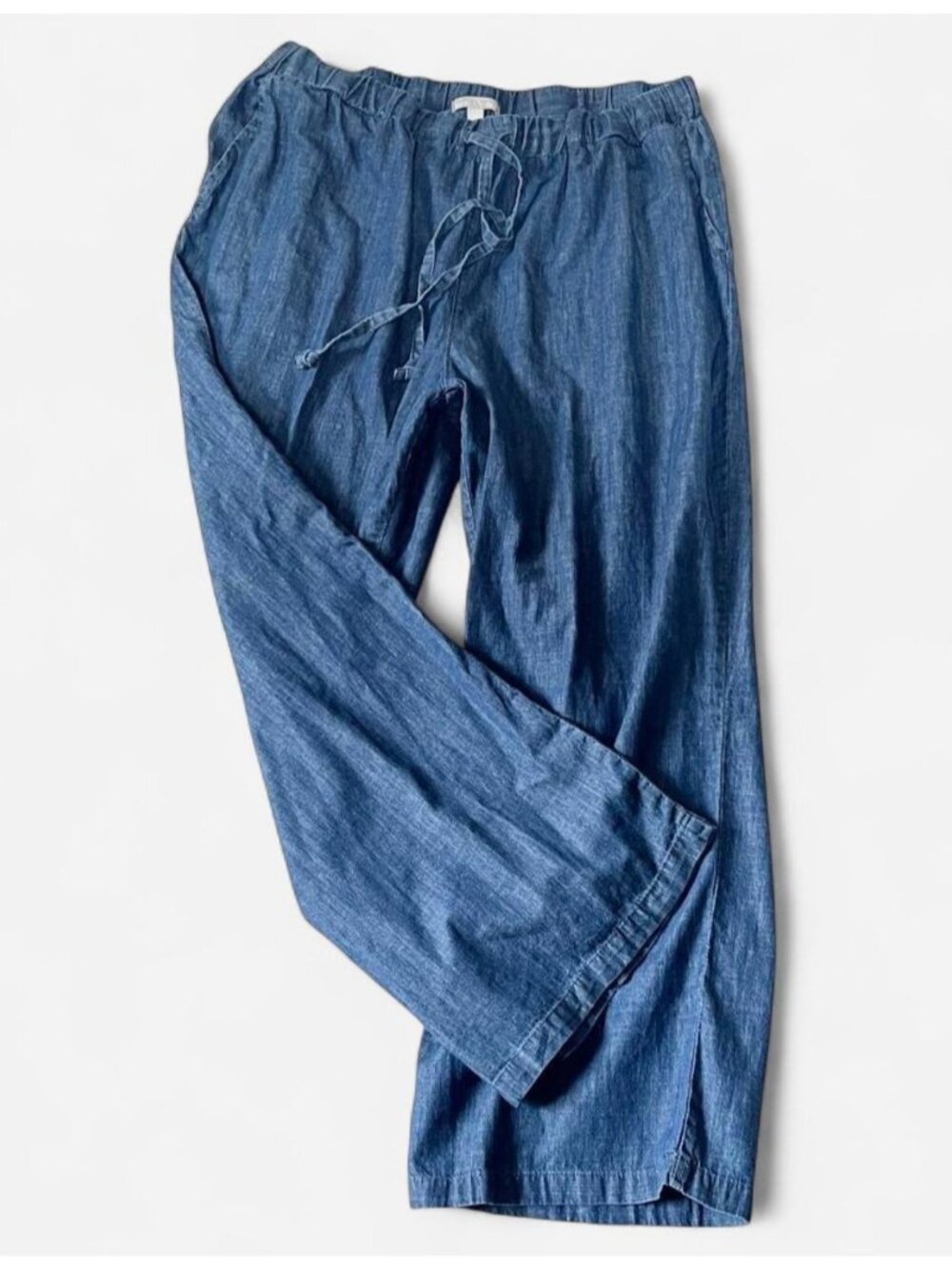 lightweight denim wide leg jeans
